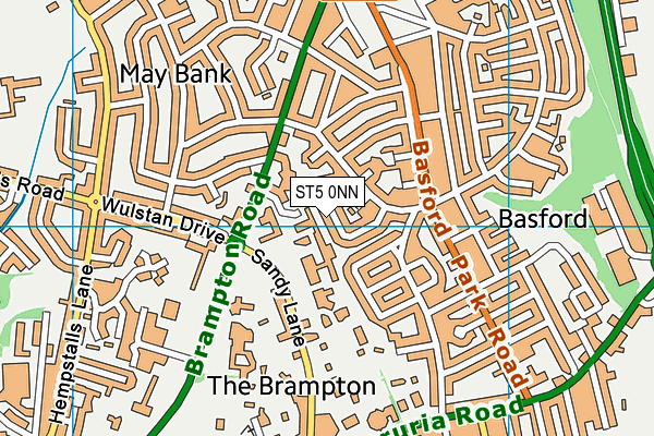 ST5 0NN map - OS VectorMap District (Ordnance Survey)