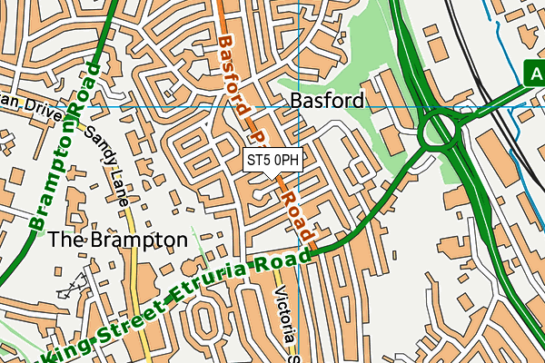 ST5 0PH map - OS VectorMap District (Ordnance Survey)