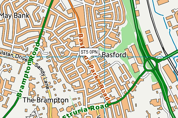 ST5 0PN map - OS VectorMap District (Ordnance Survey)