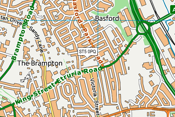 ST5 0PQ map - OS VectorMap District (Ordnance Survey)