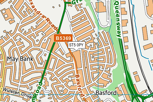 ST5 0PY map - OS VectorMap District (Ordnance Survey)