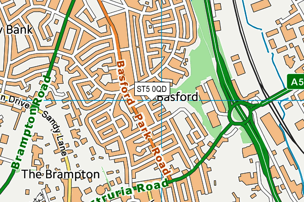 ST5 0QD map - OS VectorMap District (Ordnance Survey)