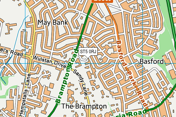 ST5 0RJ map - OS VectorMap District (Ordnance Survey)