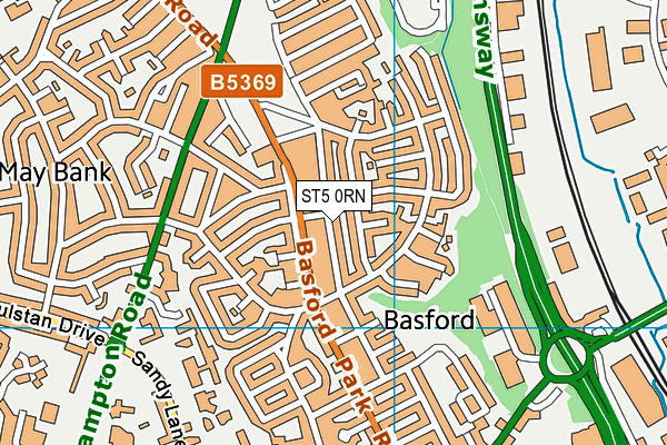 ST5 0RN map - OS VectorMap District (Ordnance Survey)