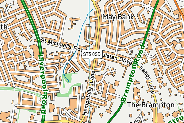 ST5 0SD map - OS VectorMap District (Ordnance Survey)