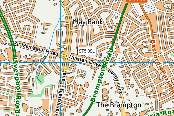 ST5 0SL map - OS VectorMap District (Ordnance Survey)