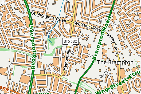 ST5 0SQ map - OS VectorMap District (Ordnance Survey)