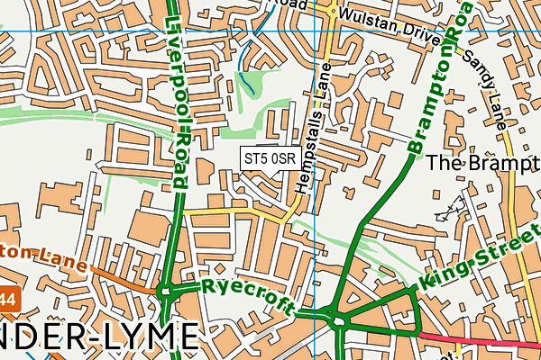 ST5 0SR map - OS VectorMap District (Ordnance Survey)