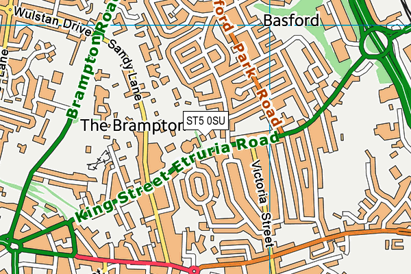 ST5 0SU map - OS VectorMap District (Ordnance Survey)