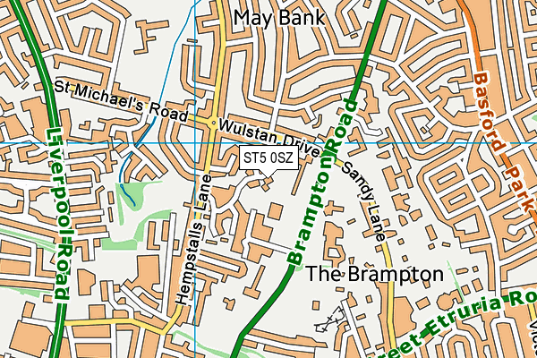 ST5 0SZ map - OS VectorMap District (Ordnance Survey)