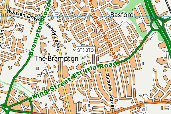 ST5 0TQ map - OS VectorMap District (Ordnance Survey)