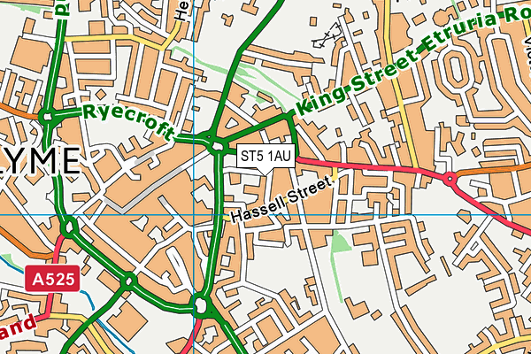 ST5 1AU map - OS VectorMap District (Ordnance Survey)