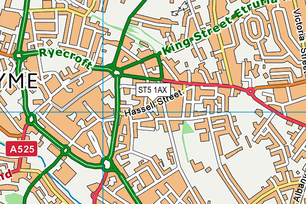 ST5 1AX map - OS VectorMap District (Ordnance Survey)