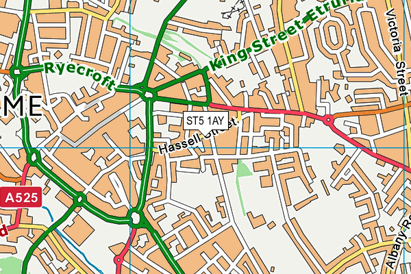 ST5 1AY map - OS VectorMap District (Ordnance Survey)