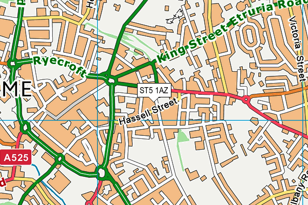 ST5 1AZ map - OS VectorMap District (Ordnance Survey)