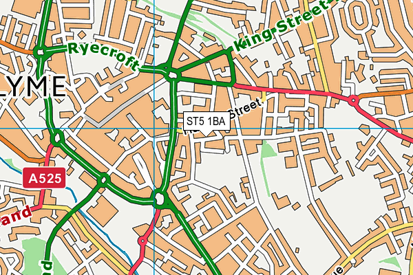 ST5 1BA map - OS VectorMap District (Ordnance Survey)