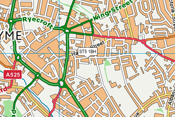 ST5 1BH map - OS VectorMap District (Ordnance Survey)