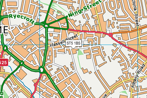 ST5 1BS map - OS VectorMap District (Ordnance Survey)