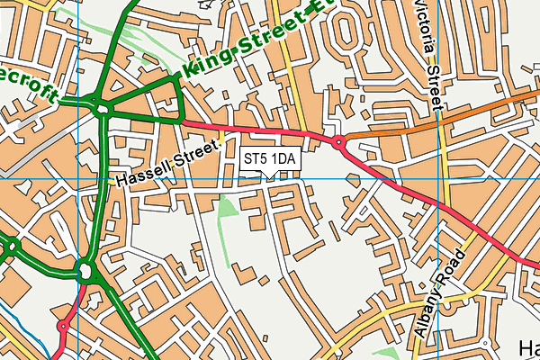 ST5 1DA map - OS VectorMap District (Ordnance Survey)