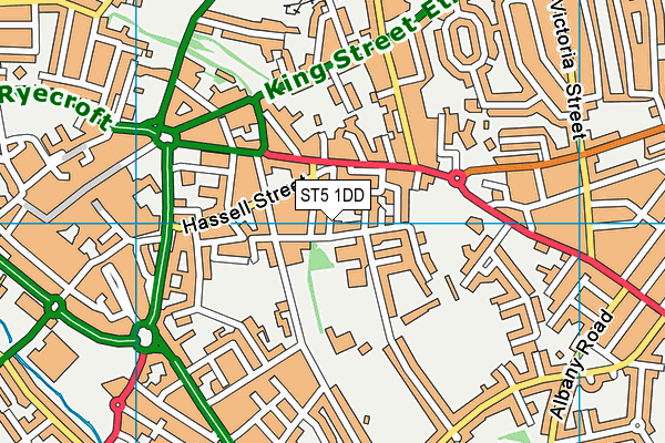 ST5 1DD map - OS VectorMap District (Ordnance Survey)