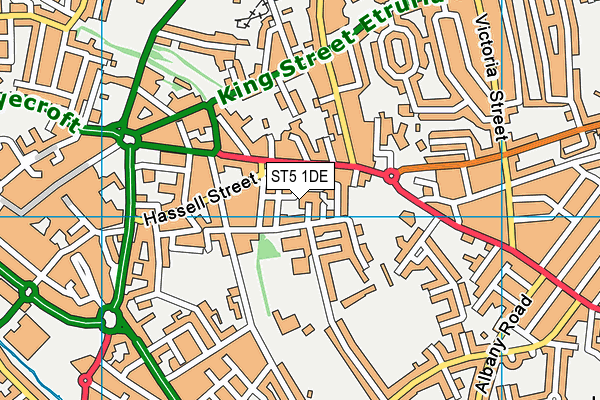 ST5 1DE map - OS VectorMap District (Ordnance Survey)