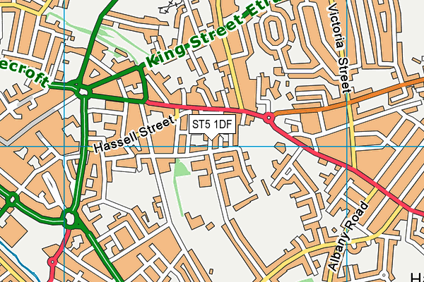 ST5 1DF map - OS VectorMap District (Ordnance Survey)