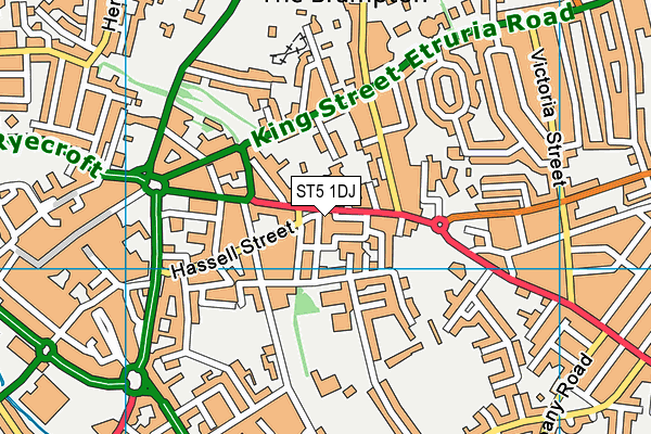 ST5 1DJ map - OS VectorMap District (Ordnance Survey)