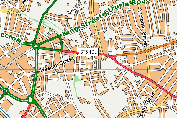 ST5 1DL map - OS VectorMap District (Ordnance Survey)