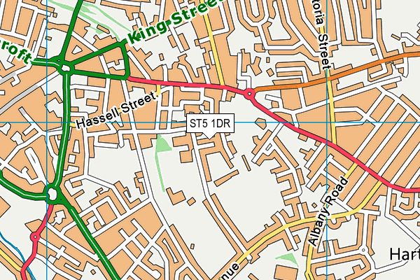 ST5 1DR map - OS VectorMap District (Ordnance Survey)
