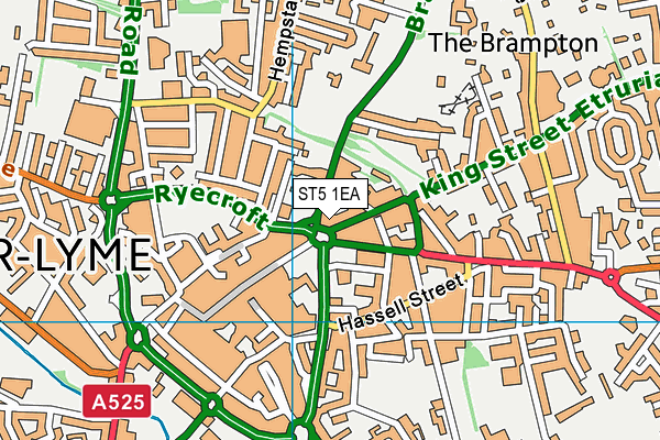 ST5 1EA map - OS VectorMap District (Ordnance Survey)