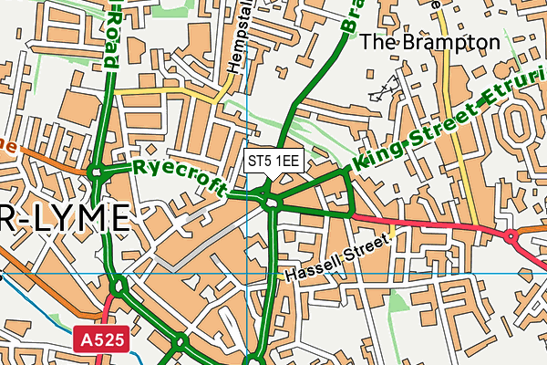 ST5 1EE map - OS VectorMap District (Ordnance Survey)