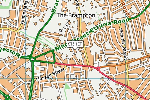 ST5 1EF map - OS VectorMap District (Ordnance Survey)