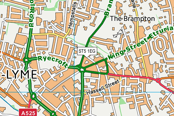 ST5 1EG map - OS VectorMap District (Ordnance Survey)