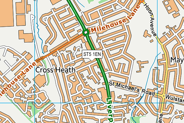 ST5 1EN map - OS VectorMap District (Ordnance Survey)
