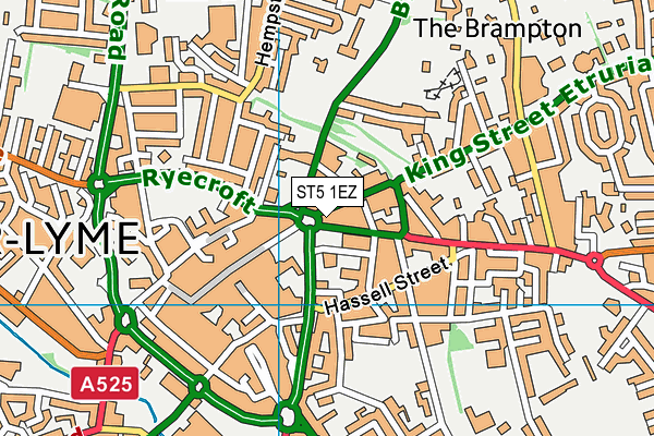 ST5 1EZ map - OS VectorMap District (Ordnance Survey)