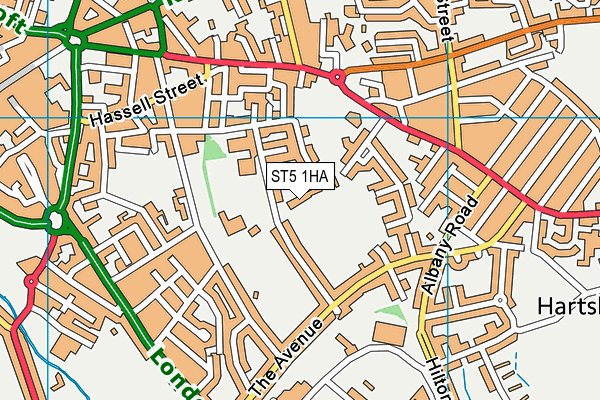 ST5 1HA map - OS VectorMap District (Ordnance Survey)