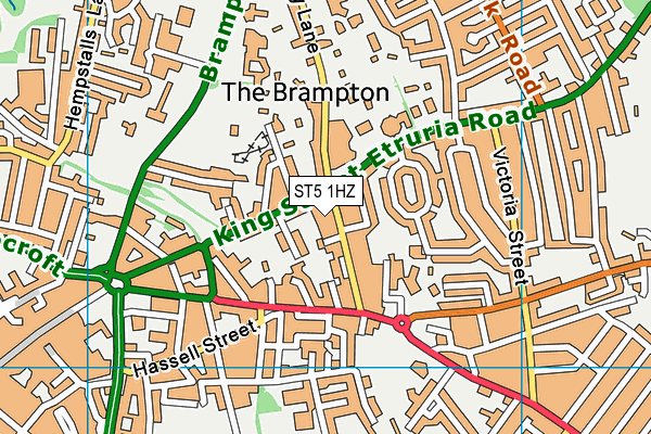 ST5 1HZ map - OS VectorMap District (Ordnance Survey)