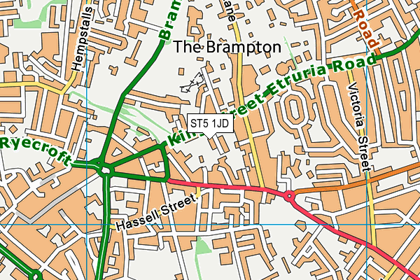 ST5 1JD map - OS VectorMap District (Ordnance Survey)