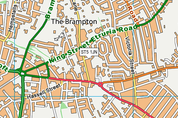 ST5 1JN map - OS VectorMap District (Ordnance Survey)