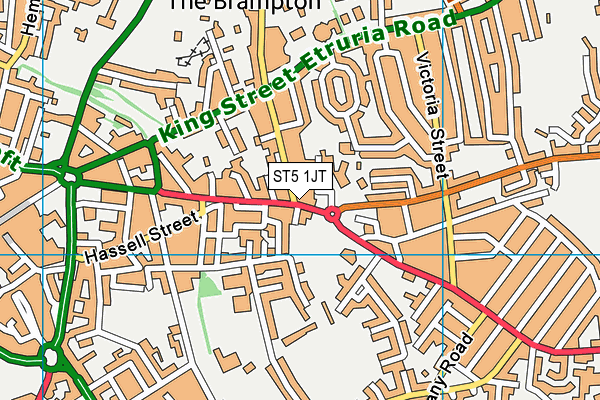 ST5 1JT map - OS VectorMap District (Ordnance Survey)