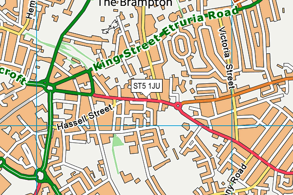 ST5 1JU map - OS VectorMap District (Ordnance Survey)