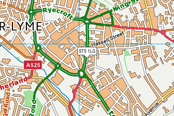ST5 1LG map - OS VectorMap District (Ordnance Survey)