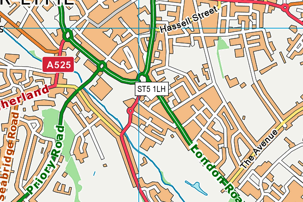 ST5 1LH map - OS VectorMap District (Ordnance Survey)