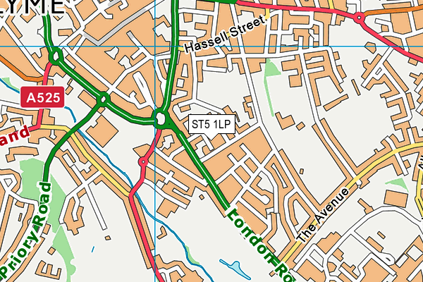 ST5 1LP map - OS VectorMap District (Ordnance Survey)