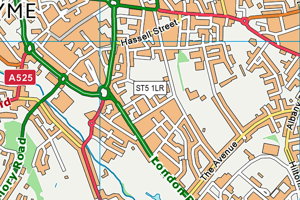 ST5 1LR map - OS VectorMap District (Ordnance Survey)