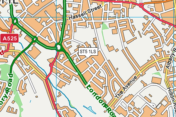 ST5 1LS map - OS VectorMap District (Ordnance Survey)