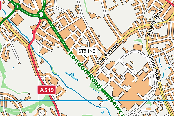 ST5 1NE map - OS VectorMap District (Ordnance Survey)