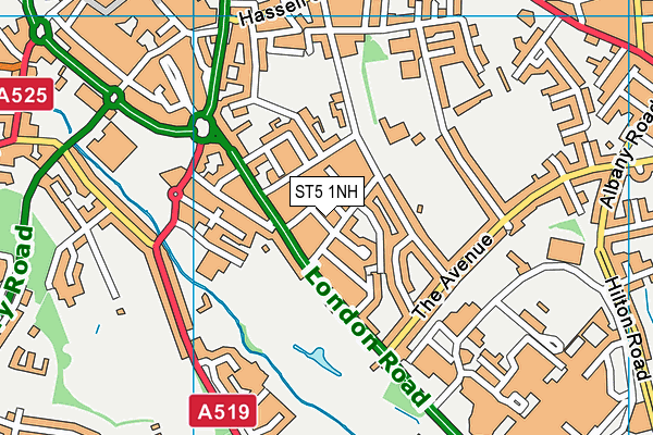 ST5 1NH map - OS VectorMap District (Ordnance Survey)