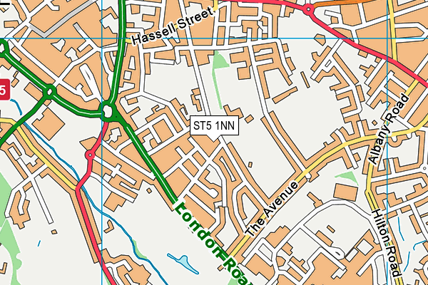 ST5 1NN map - OS VectorMap District (Ordnance Survey)