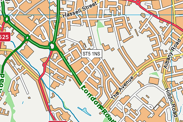 ST5 1NS map - OS VectorMap District (Ordnance Survey)